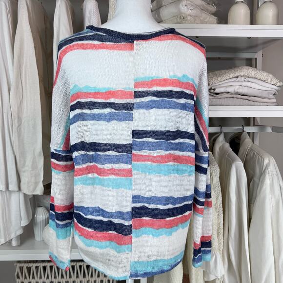 1.4.3. Story by Line Up striped crew neck sweater. Sz. Med. Item# 0009 - Picture 4 of 6